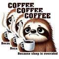 (3 Pack) Sloth Coffee Decals - Sleep is Overrated - Laptop Sticker - 3 Inches On Longest Side - Easy Peel & Apply - Made in USA - 3MCS1579