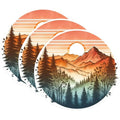 (3 Pack) Mountain Sunset Decals - Nature Scenery Decal - Laptop Decals - 3 Inches On Longest Side - Easy Peel & Apply - Made in USA - 3MCS1155