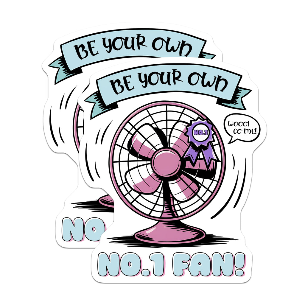 (2 Pack) Number One Fan Magnets - Electric Fan Art - Self Love Decor - 5" On Longest Side - Premium Magnet - for Cars, Refrigerators, Toolboxes, Lockers - Made in USA - MAG16298