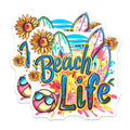 (2 Pack) Beach Life Magnets - Summer Vibes Decor - Surfboard Art - Coastal Home Decor - Vacation Souvenir - 5 Inches On Longest Side - Thick Durable Magnet - Made in USA - MAG36230