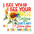 (2 Pack) Autism Awareness Magnets - Sunflower Puzzle Piece Design - Neurodiversity Acceptance Love - 5 Inches On Longest Side - Thick Durable Magnet - Made in USA - MAG22012