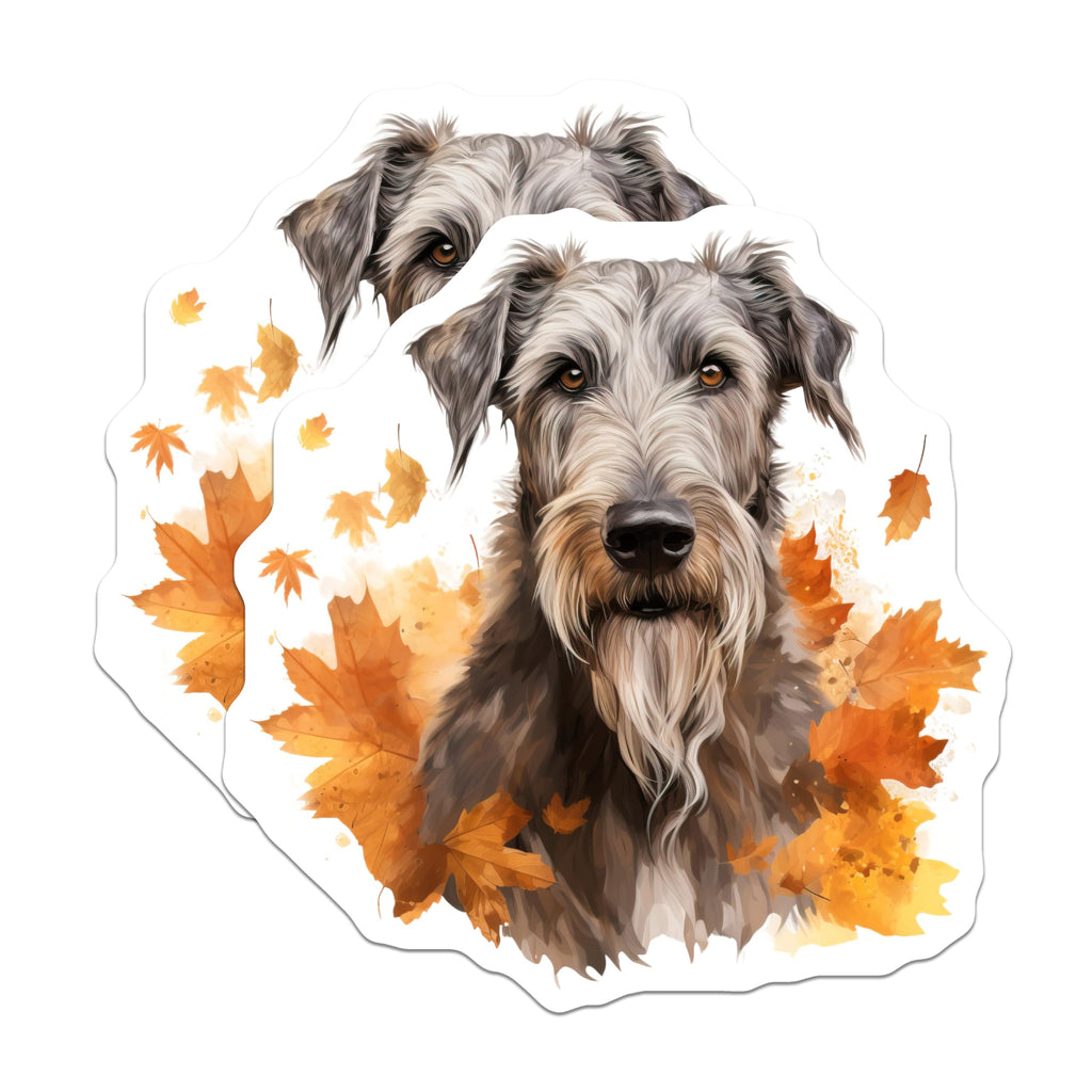 (2 Pack) Schnauzer Magnets - Autumn Dog Art - Fall Pet Decor - 5 Inches On Longest Side - Thick Durable Magnet - Made in USA - MAG23484