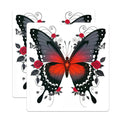 (2 Pack) Gothic Rose Butterfly Magnets - Dark Romantic Aesthetic - Alternative Home Decor - 5 Inches On Longest Side - Thick Durable Magnet - Made in USA - MAG38853