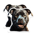 (2 Pack) Smiling Pitbull Magnets - Happy Pit Bull Dog Art - Pet Parent Kitchen Fridge Decor - Animal Lover Locker Magnet - 5 Inches On Longest Side - Thick Durable Magnet - Made in USA - MAG26441