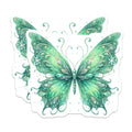 (2 Pack) Green Butterfly Magnets - Sparkly Fairycore Decor - Refrigerator Locker Office Accent - 5 Inches On Longest Side - Thick Durable Magnet - Made in USA - MAG39640