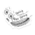 (2 Pack) Free Spirit Stickers - Feather Design - Inspirational Dandelion - 5" On Longest Side - Sticks to Smooth Flat Surfaces - Made in USA - BMCS7561