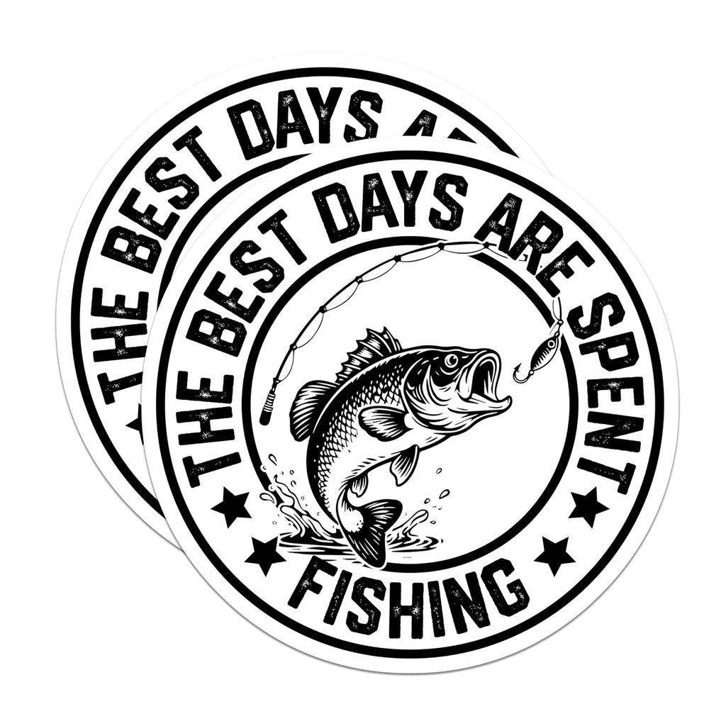 (2 Pack) Fishing Magnets - Best Days Fishing - Angler Magnet - 5" On Longest Side - Premium Magnet - for Cars, Refrigerators, Toolboxes, Lockers - Made in USA - MAG17035