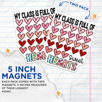 (2 Pack) Teacher Classroom Magnets - Sweet Hearts Decor - Valentine's Day Teacher Appreciation - School Fridge Magnets - 5 Inches On Longest Side - Thick Durable Magnet - Made in USA - MAG21480
