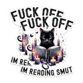 (2 Packs) F*** Off Im Reading Smut Stickers - Funny Cat Reading Decals - 5 Inches On Longest Side - Premium Vinyl Decal - Sticks to Any Smooth Flat Surface - Made in USA - BMCS2522