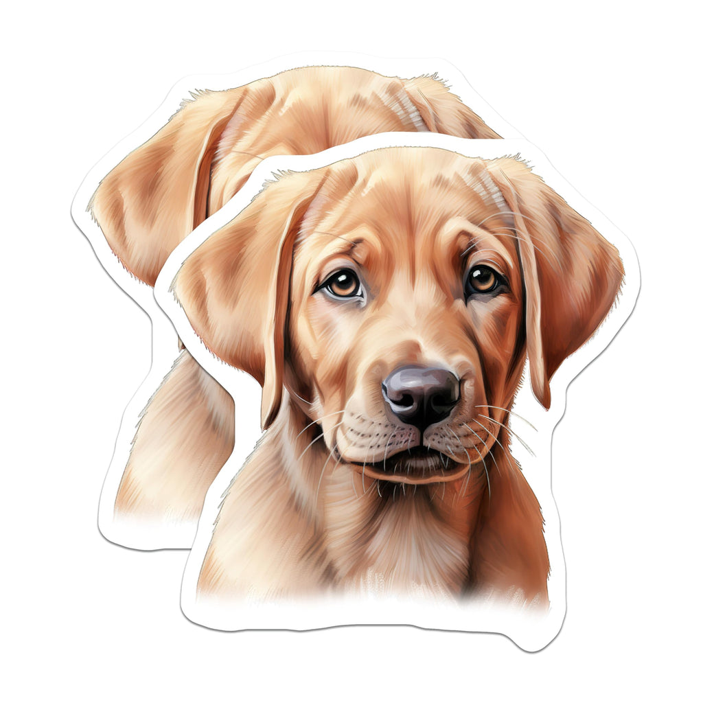 (2 Pack) Golden Retriever Puppy Magnets - Dog Lover Decor - Cute Labrador Fridge Accessory - Pet Owner Home Art - 5 Inches On Longest Side - Thick Durable Magnet - Made in USA - MAG29515