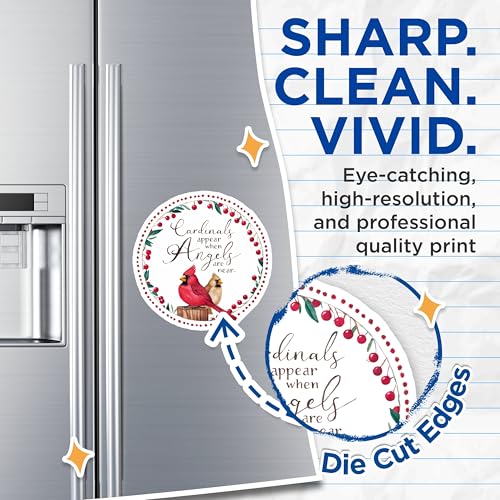 (2 Pack) Cardinals Appear When Angels are Near Magnets Magnets - Inspirational Fridge Magnet - Bird Lover Gifts - 5" On Longest Side - Made in USA - Sticks to Refrigerators & Metal Surfaces - MAG8630