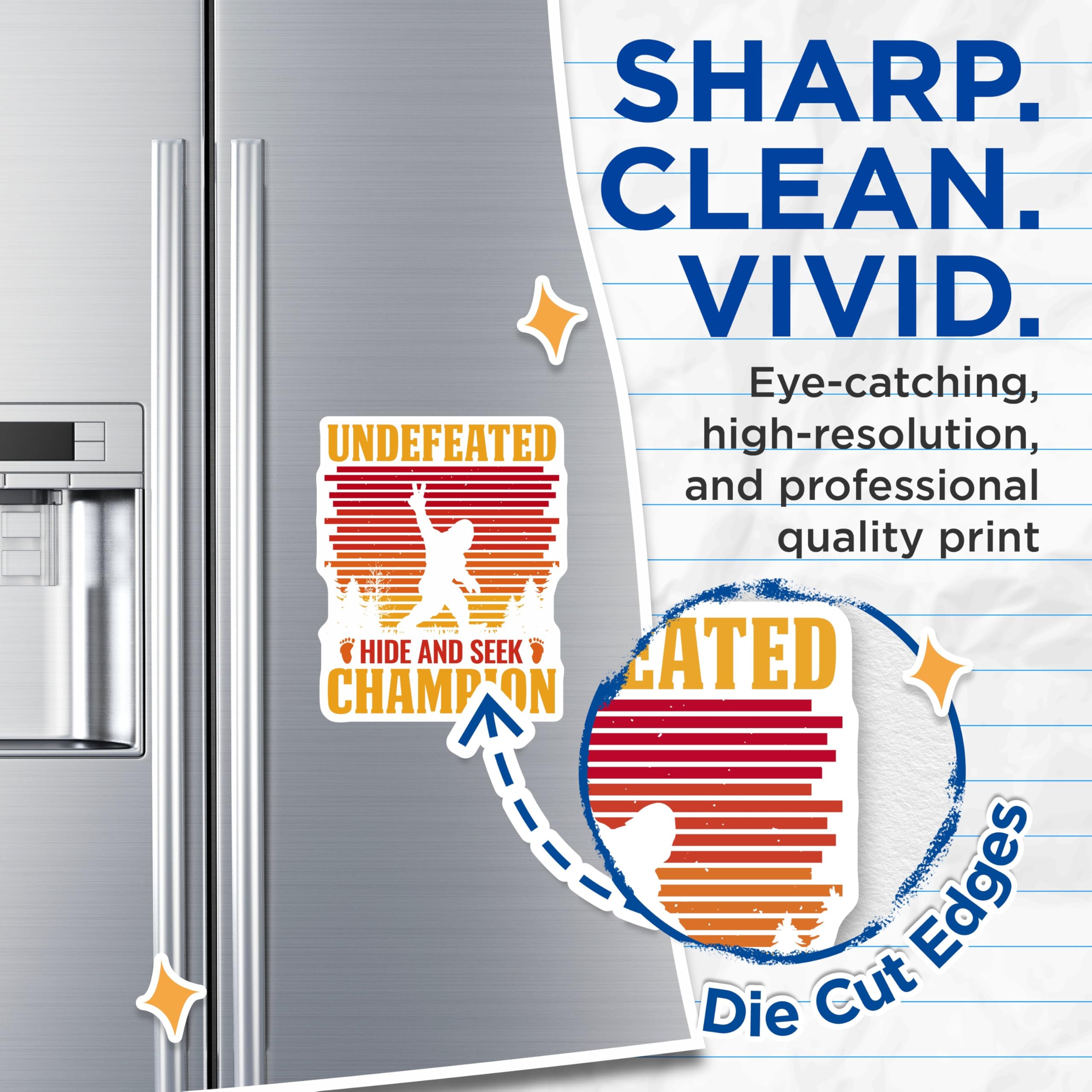 (2 Pack) Bigfoot Magnets - Hide and Seek Champion - Undefeated Fridge Decoration - 5" On Longest Side - Premium Magnet - for Cars, Refrigerators, Toolboxes, Lockers - Made in USA - MAG18050