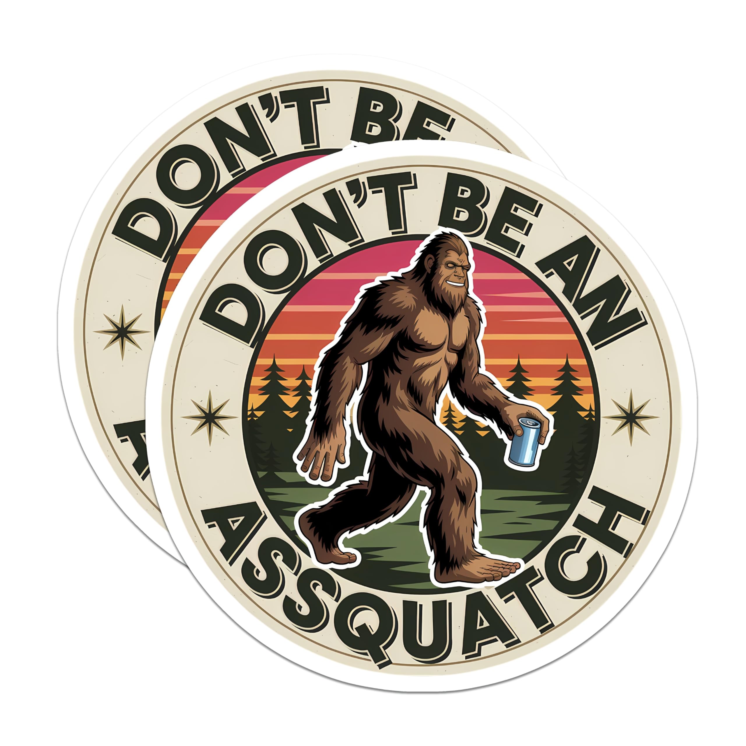 (2 Pack) Bigfoot Magnets - Funny Sasquatch Refrigerator Decor - Humorous Assquatch Cryptozoology Cabin Accessory - 5 Inches On Longest Side - Thick Durable Magnet - Made in USA - MAG23172
