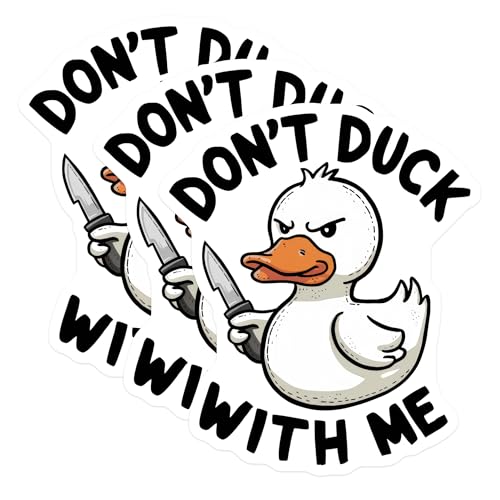 (3 Pack) Angry Duck Decals - Funny Animal Decals - Don't Duck with Me Laptop Decal - 3 Inches On Longest Side - Easy Peel & Apply - Made in USA - 3MCS8301