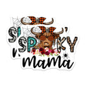 (2 Pack) Spooky Mama Magnets - Highland Cow Decor - Western Halloween Refrigerator Art - 5 Inches On Longest Side - Thick Durable Magnet - Made in USA - MAG27442