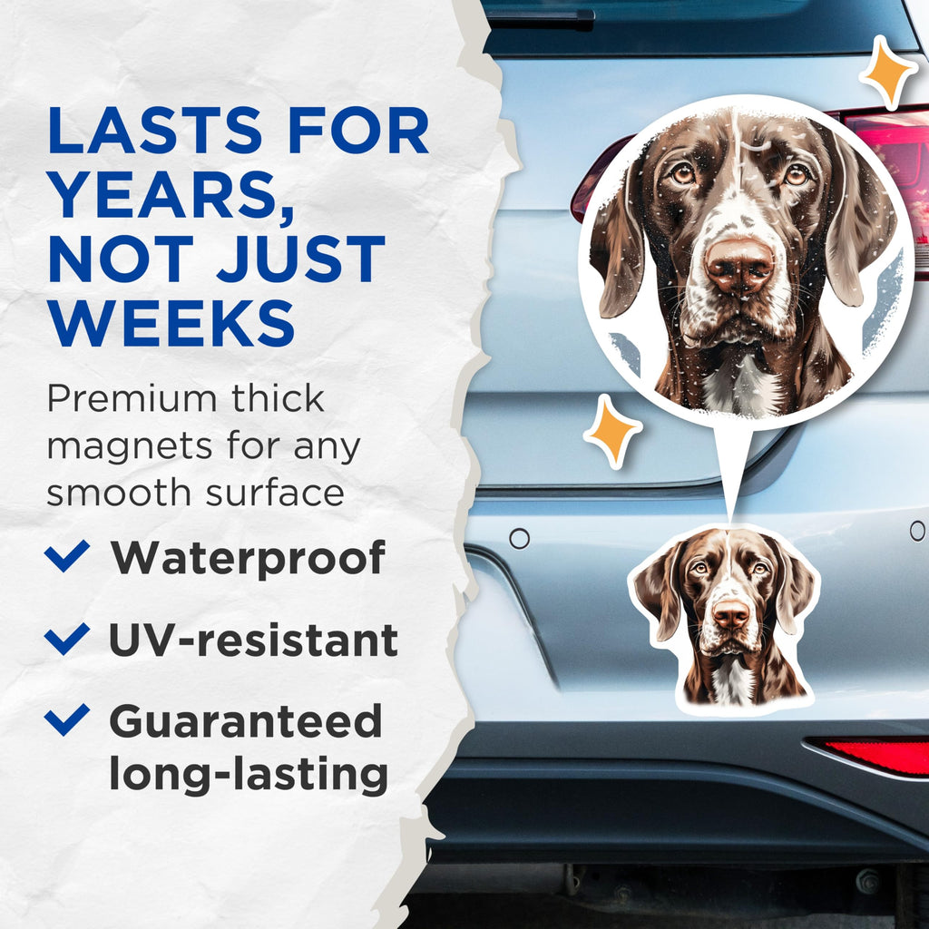 (2 Pack) German Shorthaired Pointer Magnets - GSP Dog Breed Art - Pet Lover Home Decor - 5 Inches On Longest Side - Thick Durable Magnet - Made in USA - MAG25513