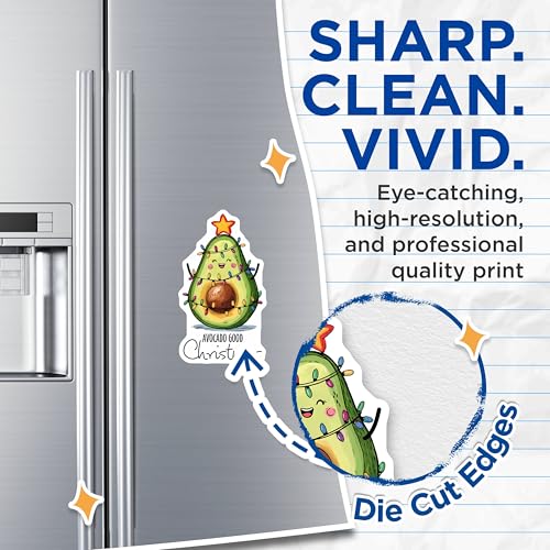 (2 Pack) Avocado Christmas Magnets Magnets - Cute Avocado Holiday Decor - 5" On Longest Side - Made in USA - Sticks to Refrigerators & Metal Surfaces - MAG8393