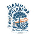 (2 Pack) Alabama Magnets - Heart of Dixie Decor - State Flower Magnolia - 5" On Longest Side - Premium Magnet - for Cars, Refrigerators, Toolboxes, Lockers - Made in USA - MAG18777