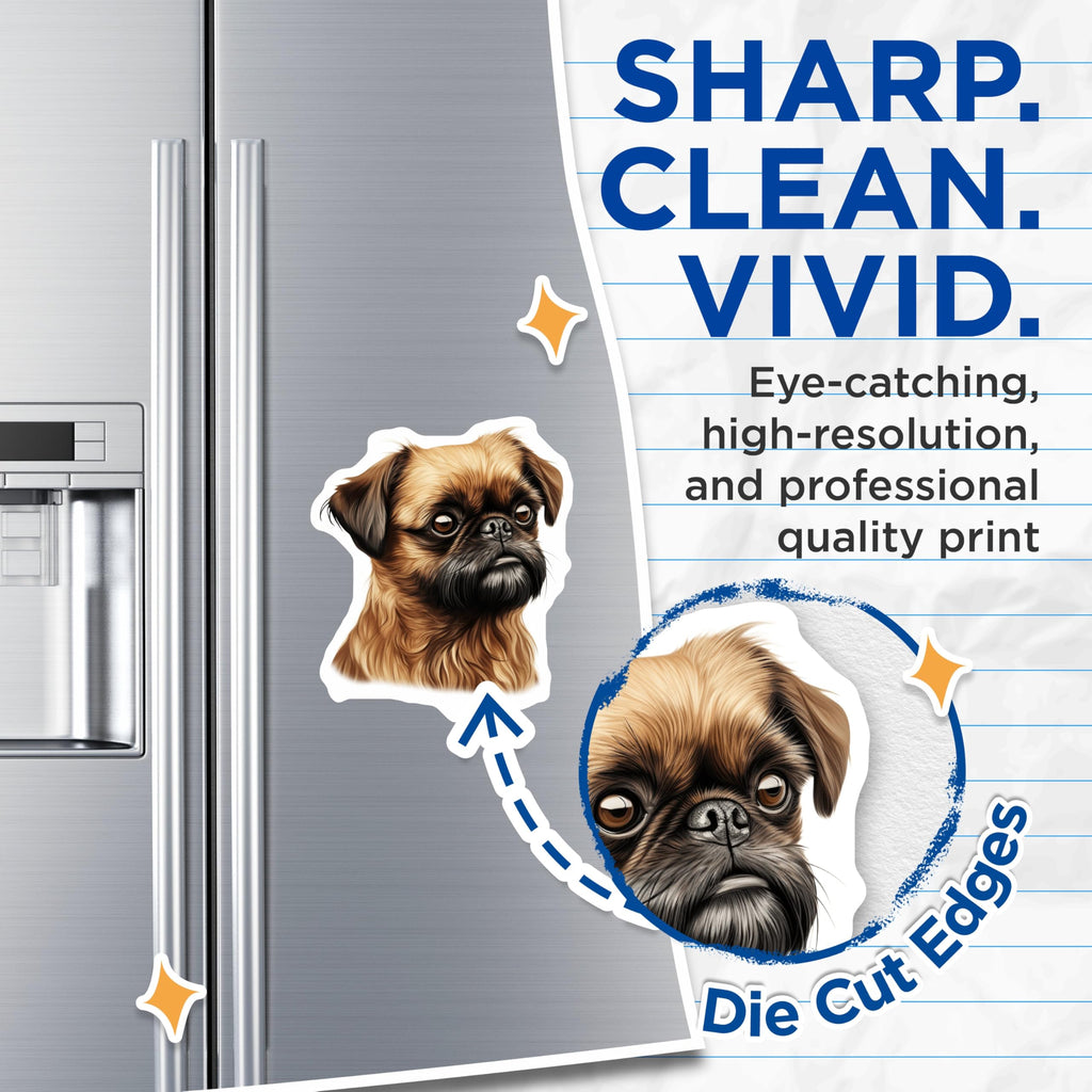 (2 Pack) Brussels Griffon Magnets - Dog Breed Art - Pet Lover Decor - Funny Dog Mom Dad Present - 5 Inches On Longest Side - Thick Durable Magnet - Made in USA - MAG30561