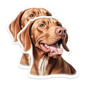 (2 Pack) Happy Vizsla Dog Magnets - Cute Pet Lover Decor - Canine Companion Refrigerator Accents for Dog Parents - 5 Inches On Longest Side - Thick Durable Magnet - Made in USA - MAG27410