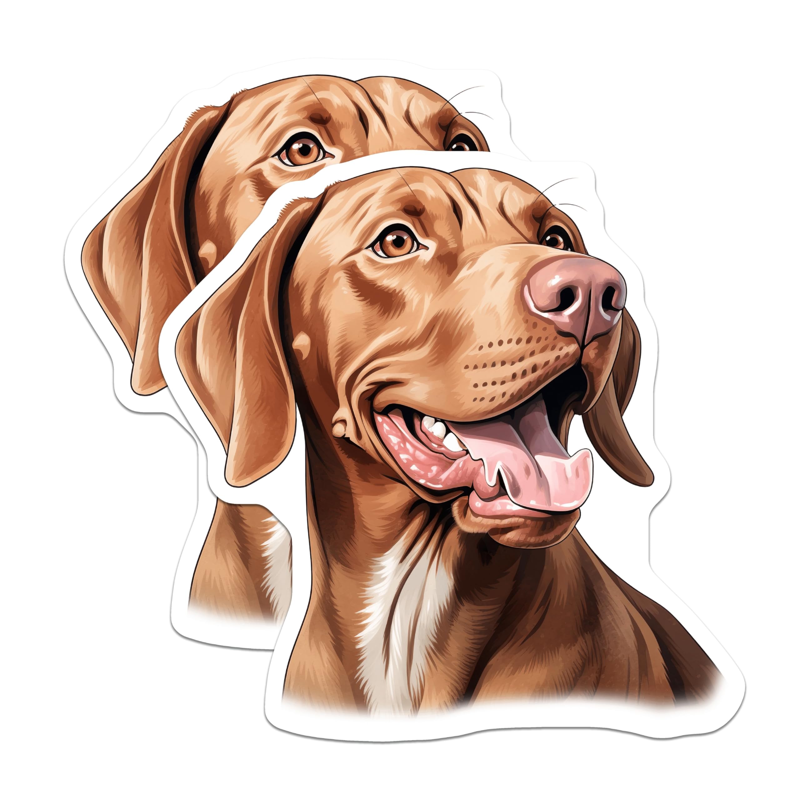 (2 Pack) Happy Vizsla Dog Magnets - Cute Pet Lover Decor - Canine Companion Refrigerator Accents for Dog Parents - 5 Inches On Longest Side - Thick Durable Magnet - Made in USA - MAG27410