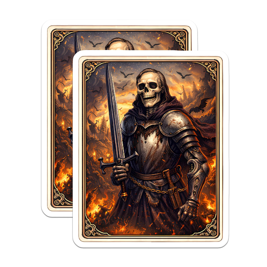 (2 Pack) Skeleton Knight Magnets - Fantasy Warrior Art - Medieval Refrigerator Magnets - 5" On Longest Side - Premium Magnet - for Cars, Refrigerators, Toolboxes, Lockers - Made in USA - MAG15477