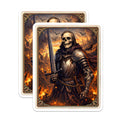 (2 Pack) Skeleton Knight Magnets - Fantasy Warrior Art - Medieval Refrigerator Magnets - 5" On Longest Side - Premium Magnet - for Cars, Refrigerators, Toolboxes, Lockers - Made in USA - MAG15477