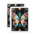 (2 Pack) Stained Glass Butterfly Magnets - Vibrant Cosmic Insect Art - Colorful Fridge Locker Decor - 5 Inches On Longest Side - Thick Durable Magnet - Made in USA - MAG20306