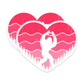 (2 Pack) Bigfoot Heart Hands Magnets - Valentine's Day Decor - Romantic Yeti - 5" On Longest Side - Premium Magnet - for Cars, Refrigerators, Toolboxes, Lockers - Made in USA - MAG16655
