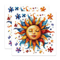 (2 Pack) Puzzle Sun Magnets - Whimsical Celestial Decor - Artistic Bohemian Refrigerator Locker Accessories - 5 Inches On Longest Side - Thick Durable Magnet - Made in USA - MAG30135