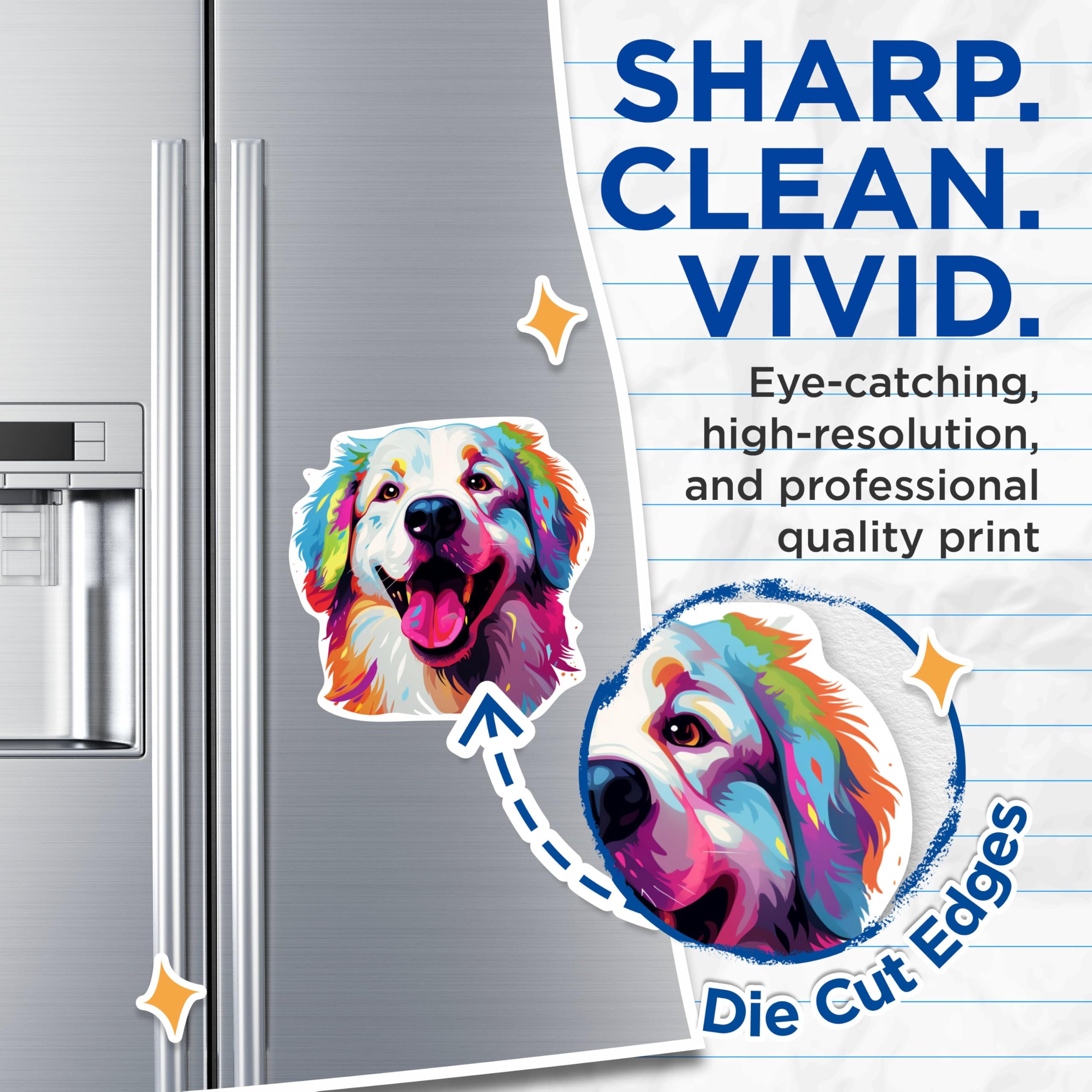(2 Pack) Great Pyrenees Dog Breed Magnets - 5 Inches On Longest Side - Choose from Over 100 Dog Breeds - for Cars, Refrigerators, Toolboxes - Made in USA - MAG1871
