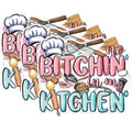 (3 Pack) No Bitchin in My Kitchen Decals - Funny Kitchen Sticker - Chef Humor Decal - 3 Inches On Longest Side - Easy Peel & Apply - Made in USA - 3MCS1802