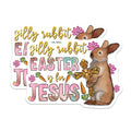 (2 Pack) Christian Easter Rabbit Magnets - Religious Bunny Cross Decor - Faith Based Spring Refrigerator - 5 Inches On Longest Side - Thick Durable Magnet - Made in USA - MAG25408