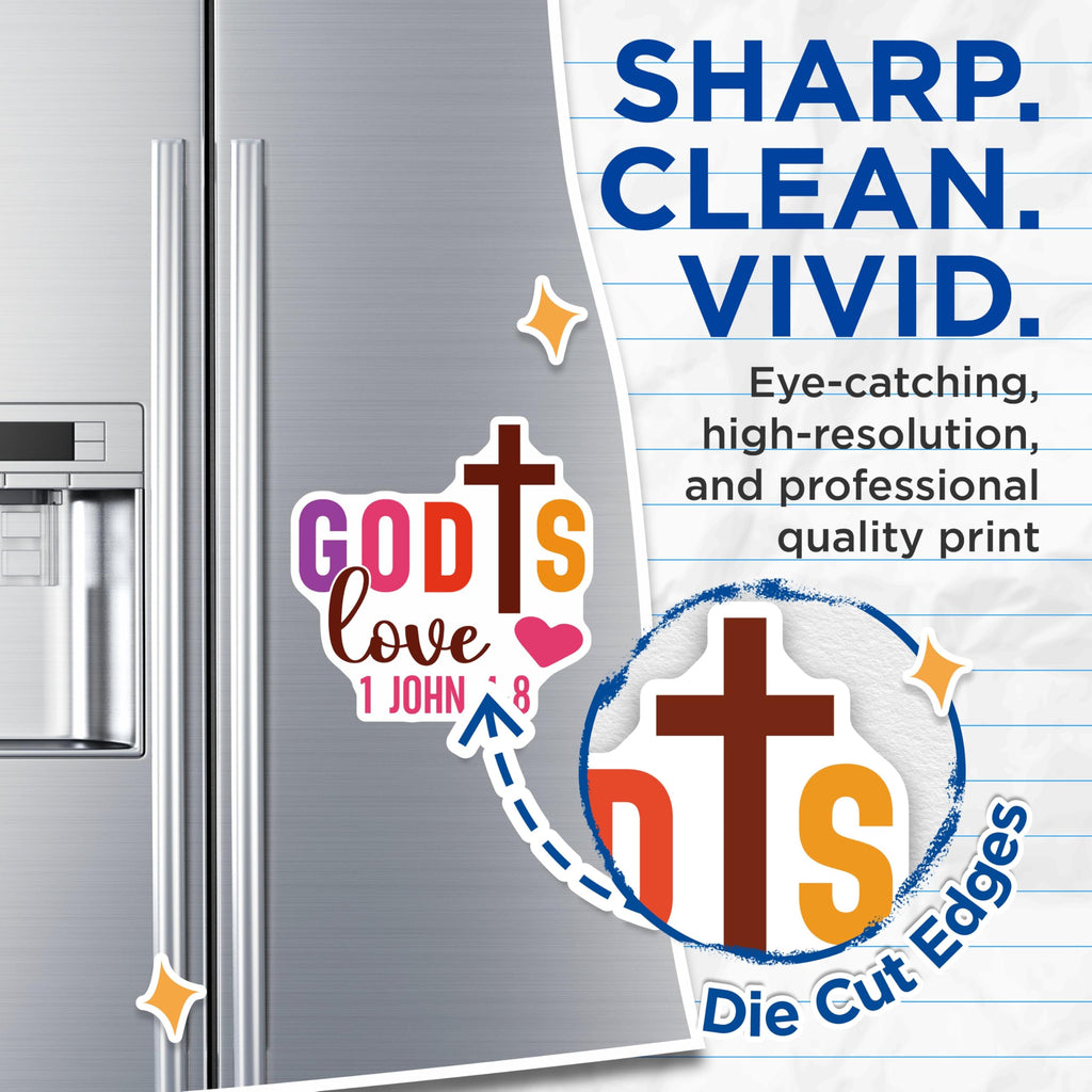 (2 Pack) God's Love Magnets - 1 John 4:8 Bible Verse - Christian Faith Fridge Decor - Inspirational Religious Decals for Car - 5 Inches On Longest Side - Thick Durable Magnet - Made in USA - MAG30003