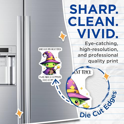 (2 Pack) Cute Wizard Decor Magnet - 5" On Longest Side - Sticks to Smooth Flat Surfaces - Made in USA - MAG9677