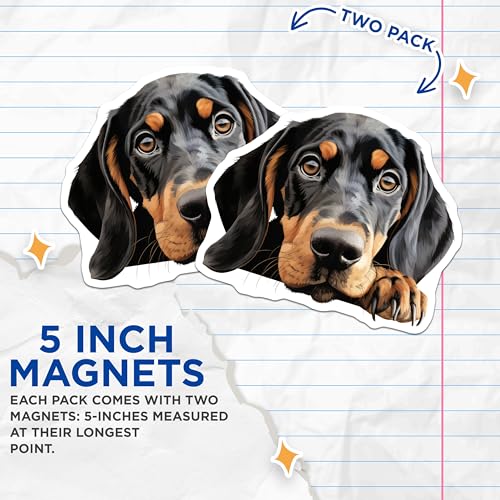 (2 Pack) Animal Lover Magnet - Pet Decor - Dog Art - Dog Home Decor - Pet Enthusiast - 5" On Longest Side - Sticks to Smooth Flat Surfaces - Made in USA - MAG9873