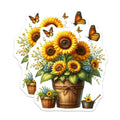(2 Pack) Sunflower Magnets - Butterfly Floral Decor - Rustic Farmhouse Kitchen Refrigerator Magnet for Summer Spring - 5 Inches On Longest Side - Thick Durable Magnet - Made in USA - MAG38878