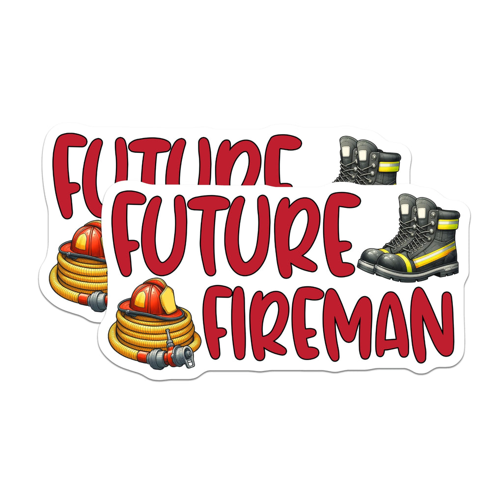(2 Pack) Firefighter Magnets - Future Fireman - Rescue Hero Decorations - 5" On Longest Side - Premium Magnet - for Cars, Refrigerators, Toolboxes, Lockers - Made in USA - MAG15820
