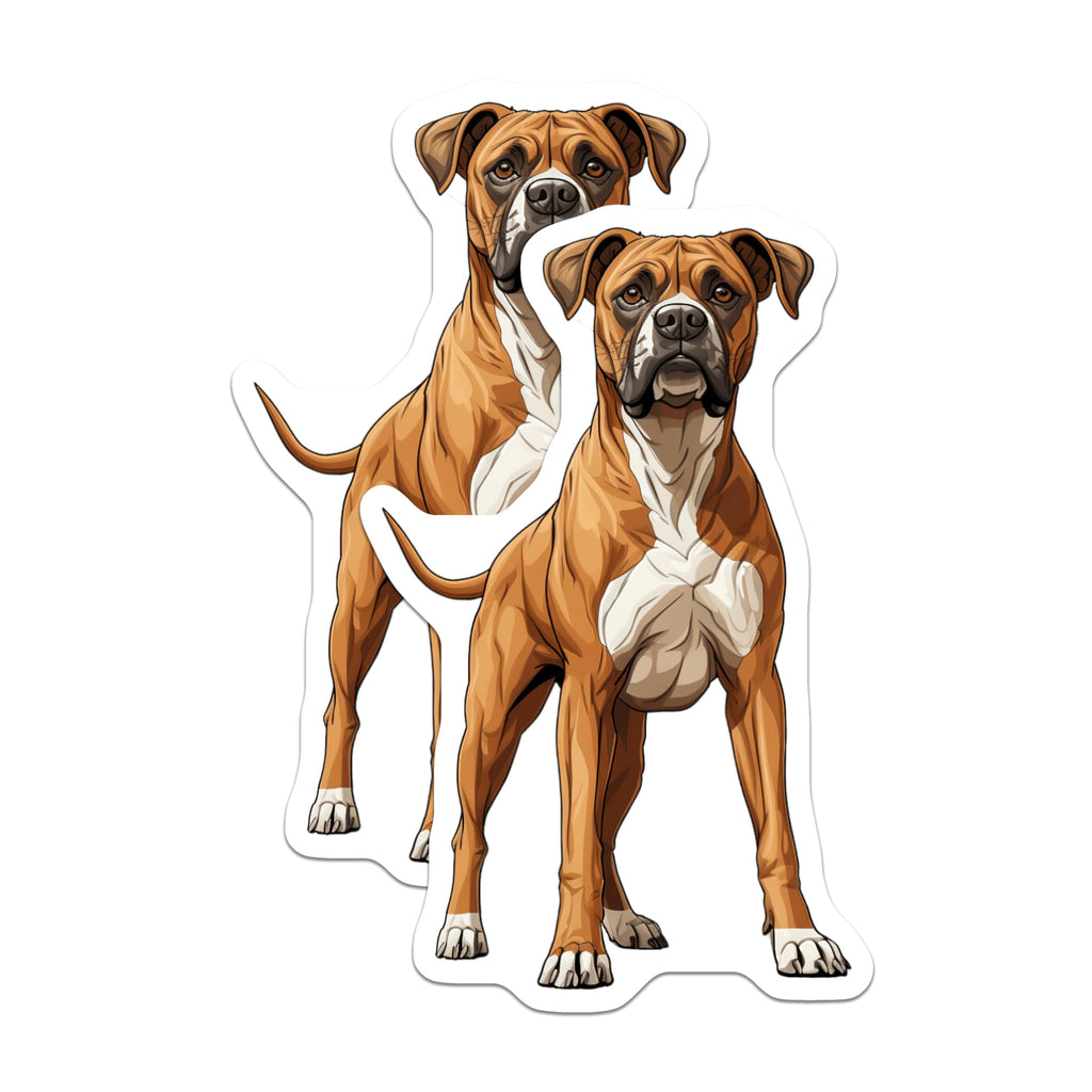 (2 Pack) Boxer Dog Magnets - Fawn Boxer Breed Art - Dog Mom Dad Fridge Refrigerator Decor - 5 Inches On Longest Side - Thick Durable Magnet - Made in USA - MAG25038