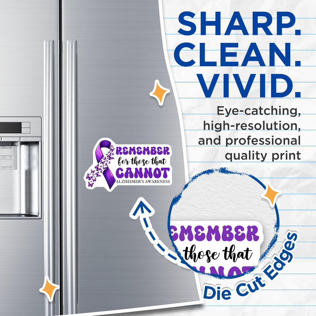 (2 Pack) Alzheimers Awareness Magnet - 5" On Longest Side - Sticks to Smooth Flat Surfaces - Made in USA - MAG9784