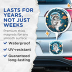 (2 Pack) Houston I Have So Many Problems Magnets - Funny Raccoon Magnet - Space Animal Magnets - 5" On Longest Side - for Cars, Fridges, Toolboxes - Made in USA - MAG4556