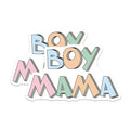 (2 Pack) Boy Mama Stickers - Cute Mom Life - Colorful Motherhood Decal - 5" On Longest Side - Sticks to Smooth Flat Surfaces - Made in USA - BMCS7706