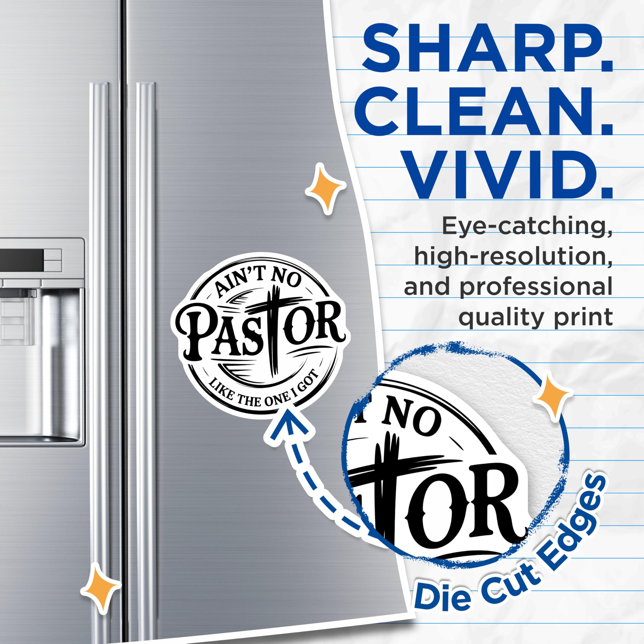 (2 Pack) Pastor Magnets - Christian Pastor Appreciation - Religious Fridge Magnets - 5" On Longest Side - Premium Magnet - for Cars, Refrigerators, Toolboxes, Lockers - Made in USA - MAG16155
