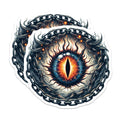 (2 Pack) Fiery Serpent Eye Magnets - Chained Demonic Gaze - Mystical Creature Decor - 5 Inches On Longest Side - Thick Durable Magnet - Made in USA - MAG22785