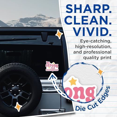 (2 Pack) Inspirational Quote Stickers - Motivational Phrases - Uplifting Messages - 5" On Longest Side - Sticks to Smooth Flat Surfaces - Made in USA - BMCS8599