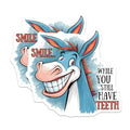 (2 Pack) Smile Sticker - Animal Humor Stickers - Funny Teeth Quote Stickers for Laptops Journals Water Bottles - 5" On Longest Side - Sticks to Any Smooth Flat Surface - Made in USA - BMCS3327