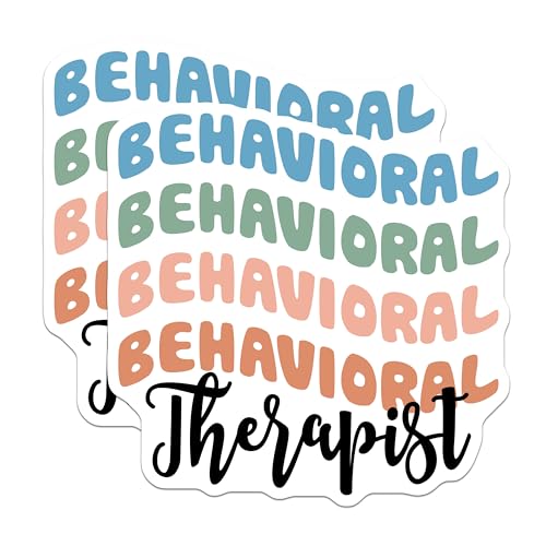 (2 Pack) Behavioral Therapist Stickers - Mental Health Stickers - Therapy Stickers - 5" On Longest Side - Sticks to Any Smooth Flat Surface - Made in USA - BMCS3180