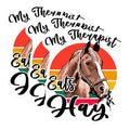 (3 Pack) My Therapist Eats Hay Decals - Funny Horse Lover - Equestrian Decal - 3 Inches On Longest Side - Easy Peel & Apply - Made in USA - 3MCS4452