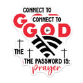 (2 Pack) Christian Magnets - Connect to God - Prayer Password Faith Decor - 5 Inches On Longest Side - Thick Durable Magnet - Made in USA - MAG26028
