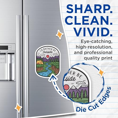 (2 Pack) I'd Rather Be Outside Magnets - Nature Camping Magnets - Outdoor Adventure Fridge Magnets - 5" On Longest Side - for Cars, Fridges, Toolboxes - Made in USA - MAG4054